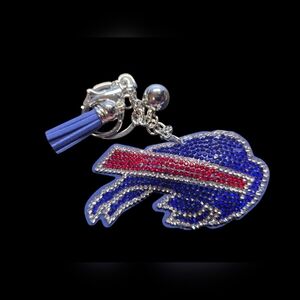 Buffalo Bills Rhinestone Bsg Charm Keychain